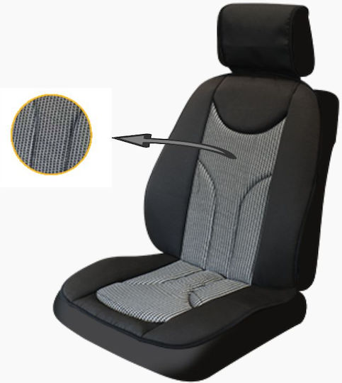 Anatomic Car Seat Cover Universal Model Textile Material 1 Piece Smartic Black Gray