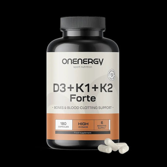 OnEnergy D3 + K1 + K2 Витамин за Здравето на костите 180 капси