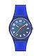 Swatch Unisex Мъжки Часовник На Батерия Със Син Каучуков Каишка