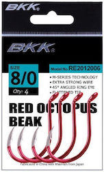 Bkk Octopus Beak Rote Angelhaken 4/0 5 Einheiten