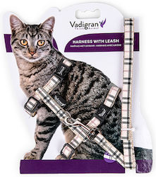 Vadigran Tartan Cat Harness And Leash Beige 30-35cm 10mm + 120cm Vadigran Tartan Cat Harness And Leash Beige 30-35cm 10mm + 120cm