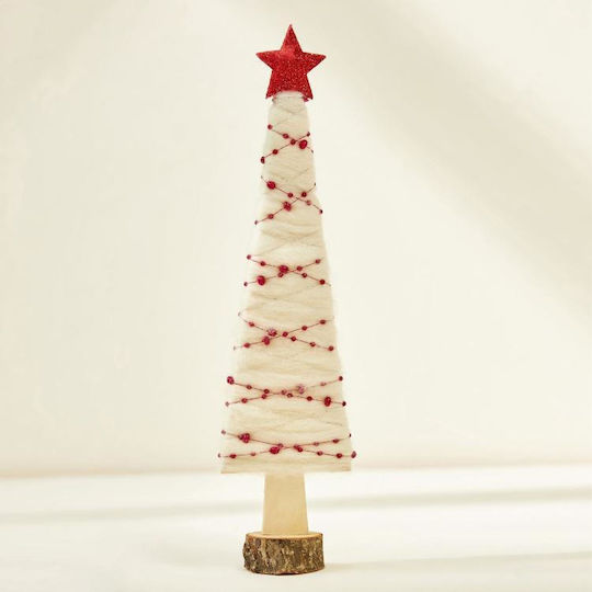 Christmas Office Decoration Wool Felt Style White Red Christmas Tree