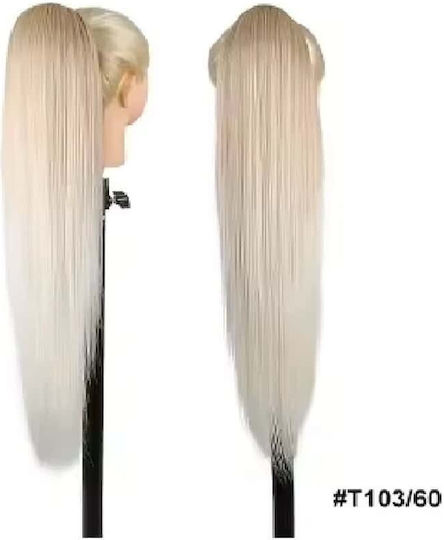 Ponytail Synthetic Hair Kanekalon High Quality Comb-in Straight Light Blonde Platinum T103/60 71cm