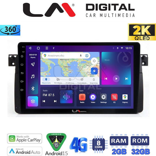 LM Digital Car Audio System for BMW Series 3 (E46) 1998>2005 (Bluetooth/USB/WiFi/GPS/Apple-Carplay/Android-Auto)