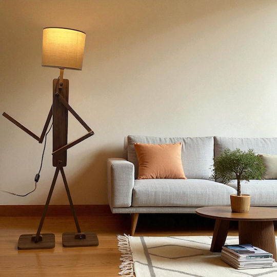 Wooden Floor Lamp Decorative Human Figure 130x10cm