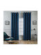 Mc Decor Blackout Curtain with Blue Grommets 140x265cm