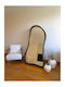 SteweHome Oglindă De Podea Asimetrică Cu Cadru Din Lemn Maro 180x80cm