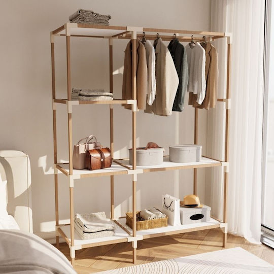 Mobilier de Intrare cu Dulap pentru Pantofi & Dulap Natural, Beige 117x47x155cm