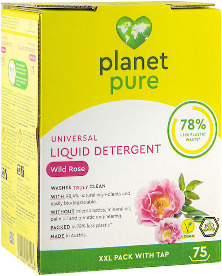 Planet Pure Flüssig Waschmittel mit Duft Τριαντάφυλλο (75 Messbecher) 1cm