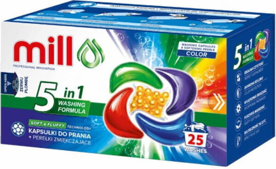 Mill Detergent pentru Culori Haine (25 Capsule)