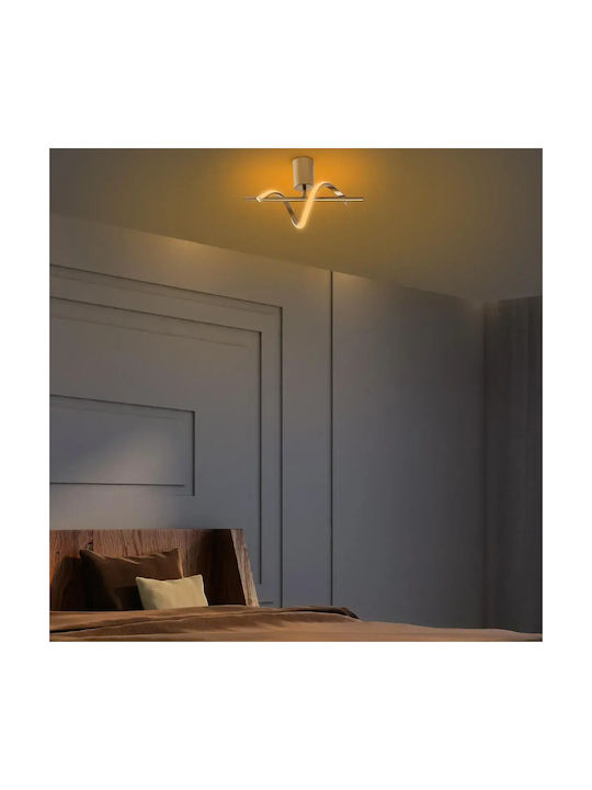 Led Mount Ceiling Light Wave Bar Gold 41x25cm