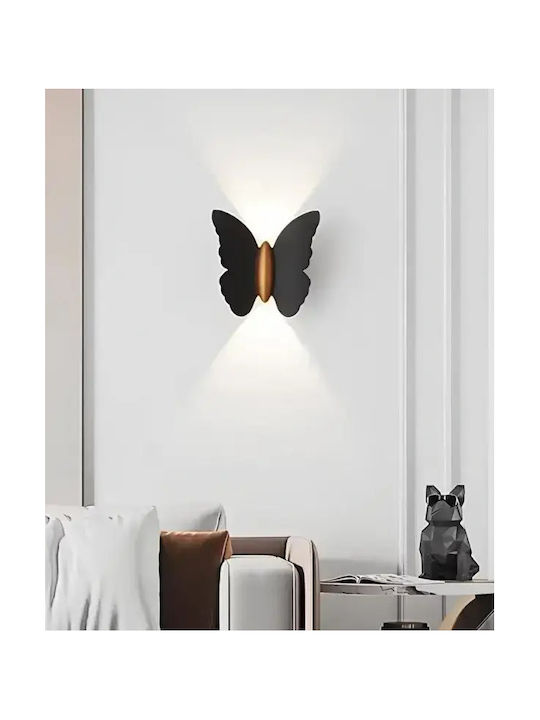 Μοντέρνα Απλίκ Πεταλούδα Led Ip65 Μαύρη Γόβδη Ημέρας 14×16cm