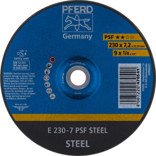 Δισκος Λειανσης Σιδηρου E 230-7 Psf 230x7,2x22.23 Pferd