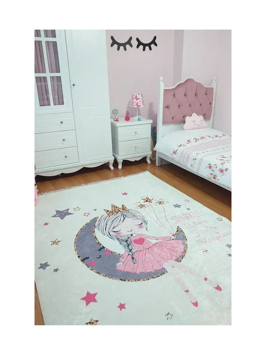 Килим За Детска Стая Момиче Розов Дизайн 100 X 180см Килим За Детска Стая Момиче Розов Дизайн 100 X 180см