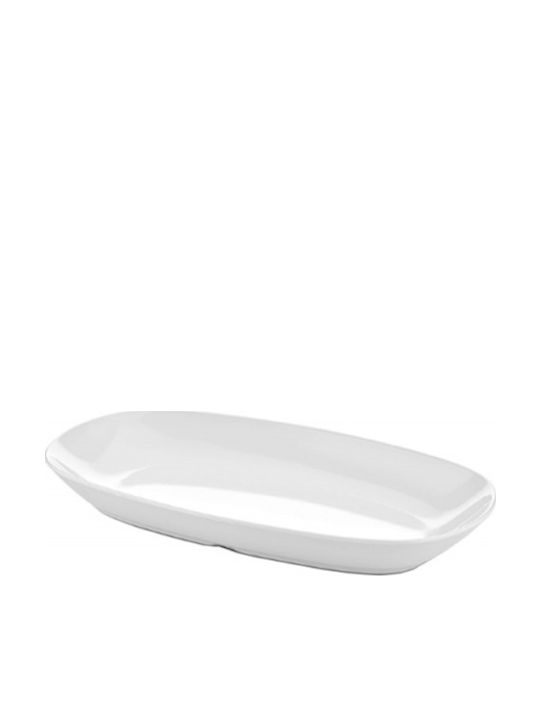 Atlas Melamin Servierplatte Oval Melamin Weiß 29x17cm 1Stück