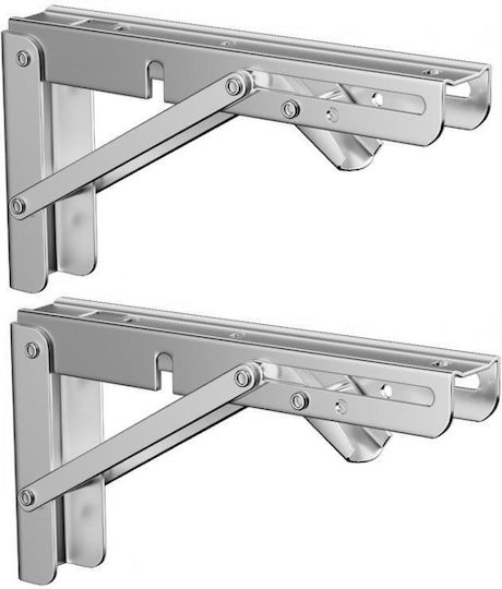 Foldable Stainless Steel Corner Shelf Gray 2pcs YL705T