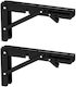 Foldable Stainless Steel Corner Shelf Black 2pcs PC863J