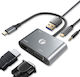 VCOM USB-C Docking Station με HDMI 4K PD Γκρι (CU4511)