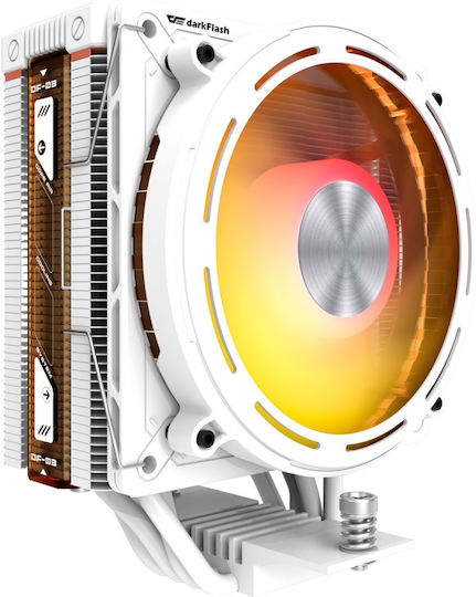 Darkflash Explore E400 Ψύκτρα Επεξεργαστή για Socket AM4/AM5/115x/1700 με ARGB Φωτισμό Λευκή