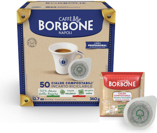 Caffe Borbone Capsules Espresso Rosso Compatible with Machine E.S.E. Pod 50caps,tobolek