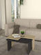 Set 2 Asymmetrische Kaffeetische Modernes Design Eiche/Anthrazit 75x48,5x35,6cm