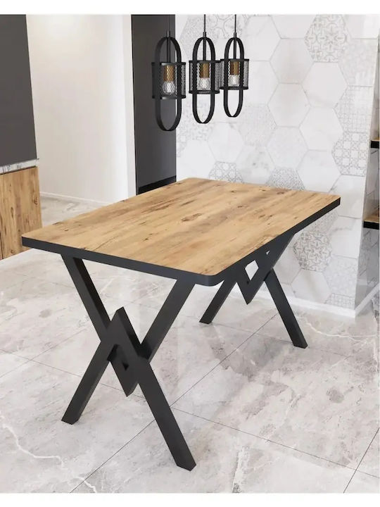Wooden Kitchen and Dining Table Oak 140x80x75cm