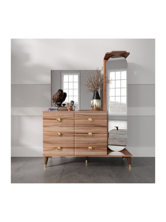 Kommode Große mit Spiegel & 4 Schubladen – 80x45x140cm