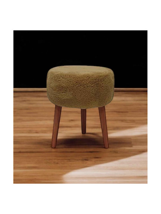 Round Decorative Stool Thin Legs Light Brown 43...
