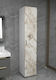 Ντουλάπι Μπάνιου Μάρμαρο 5 Ράφια & Πόρτα 163x30x30cm