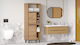 Badezimmerschrank Mdf Mit Metallfüßen Eiche 153.9x60x35cm