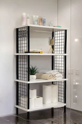Bathroom Cabinet 4 Shelves Practical Elegant Wh...