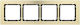 Deco Universal Quadruple Frame Brushed Aluminum Frame Brass Colour Bottom Black 8-12-dra-4
