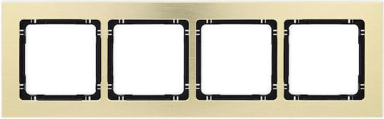Deco Universal Quadruple Frame Brushed Aluminum Frame Brass Colour Bottom Black 8-12-dra-4