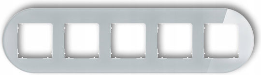 Icon Universal Round Switch Frame Glass Effect Frame Gray Bottom White 15-0-irso-5