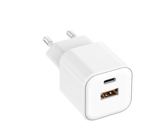 Setty Charger Without Cable GaN with USB-A Port and USB-C Port 20W Power Delivery Whites (LSGaN-AC-200)