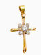 Silver Gold Plated Cross Chain Zircon Silver925