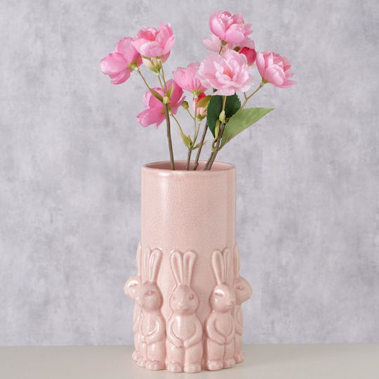 Pink Rabbit Vase Erny 14x14x20cm Crackle Ceramic