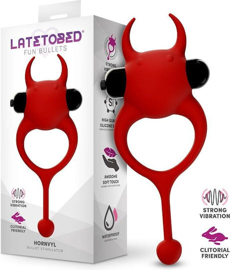 LateToBed Hornvyl Vibrator Bullet 13cm Roșu