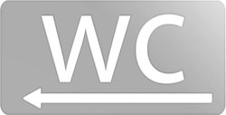 Πινακίδα Κατεύθυνσης Wc Βέλος Ανοξειδωτο-ατσαλι...