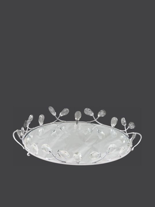La Vista Wedding Tray Metallic / Crystal with Mirror Silver 1pcs