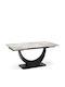 Houston 2090 Tisch Speisesaal Ausziehbar mit Steinoberfläche Beige, Black 160(+80)x92x75cm