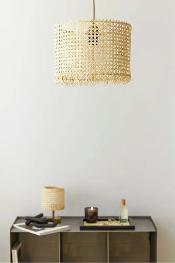 Modern Scandinavian Ceiling Light Natural Hazeran Bamboo 30x33cm