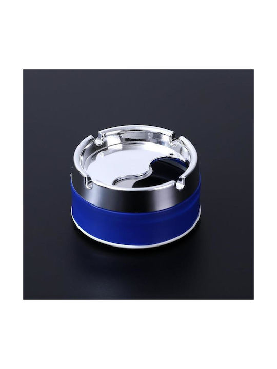 Drehbares Versiegeltes Aschenbecher Deckel Winddicht Tisch Aschenbecher Metallisches Finish Blau