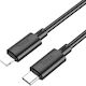 Hoco Power USB-C to Lightning Cable 20W Μαύρο 1m