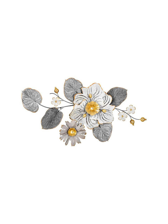 Fylliana Wall Decor Fl0399 Grey Made of Metal 90x7x48cm