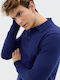 Long Sleeve Blue Polo Sweater