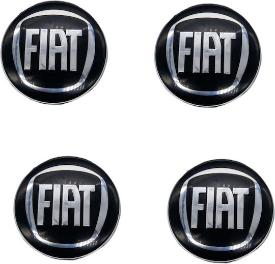 Καπάκια Ζάντες Τάπες Κέντρου Ζάντας Fiat 60mm 56mm Σετ 4 Τεμ Μαύρο