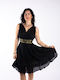 Summer Mini Dress Wrap Black