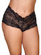 Femeie Boxer cu Dantelă Black