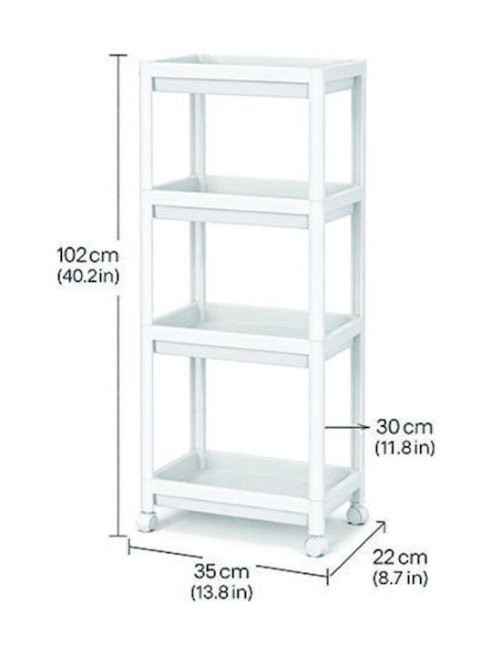 AGC Floor Bathroom Shelf Plastic 35x22x102cm